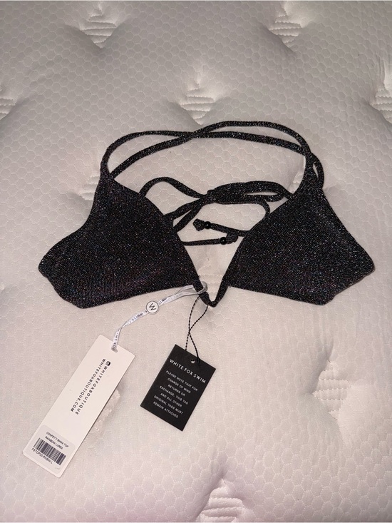 White Fox Boutique Other - White Fox Boutique Black Shimmer Triangle Bikini Top